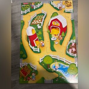 Fisher Price Little People World Of Wheelies Floor Puzzle farm